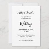 Einfache, moderne QR Code UAWG Wedding Einladung (Vorderseite)