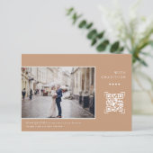 Einfache moderne QR-Codes | Wedding Foto Vielen Da Dankeskarte (Stehend Vorderseite)