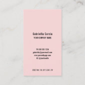 Einfache moderne QR-Logos Rosa Visitenkarte (Rückseite)