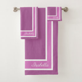 Einfache moderne Radiant Orchid Badhandtuch Set