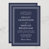 Einfache moderne Rahmen Elegante Hochzeit der Mari Einladung (Vorne/Hinten)