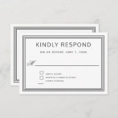 Einfache moderne Rahmen Elegante Hochzeitsstimmung RSVP Karte (Vorne/Hinten)