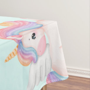Einfache moderne Rainbow-Einhorn-Geburtstagsparty Tischdecke