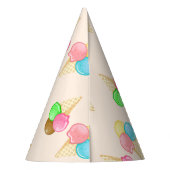 Einfache moderne Rainbow-Eis-Geburtstagsparty Partyhütchen (Rückseite)