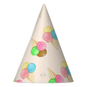 Einfache moderne Rainbow-Eis-Geburtstagsparty Partyhütchen (Links)