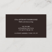 Einfache moderne Rechnungsführung Beruflich Visitenkarte (Rückseite)