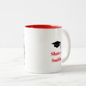 Einfache moderne RED Abschluss Keramik Tasse (VorderseiteRechts)