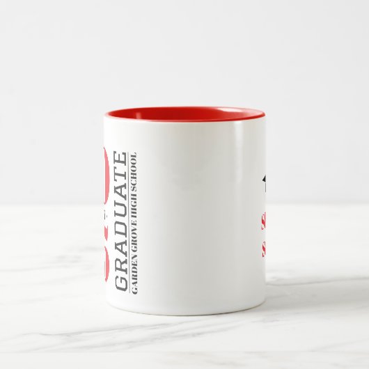 Einfache moderne RED Abschluss Keramik Tasse (Mittel)