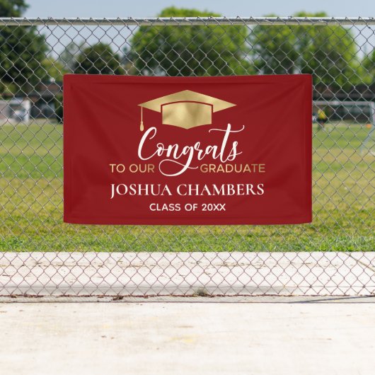 Einfache moderne Red Gold Abschluss Banner (Insitu)