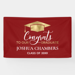Einfache moderne Red Gold Abschluss Banner