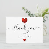 Einfache moderne Red Heart White Wedding Flat Card Einladung (Stehend Vorderseite)
