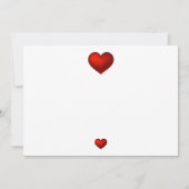 Einfache moderne Red Heart White Wedding Flat Card Einladung (Rückseite)
