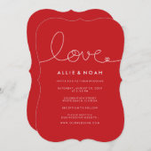 Einfache moderne Red Loopy Liebe Herzlich Willkomm Einladung (Vorne/Hinten)