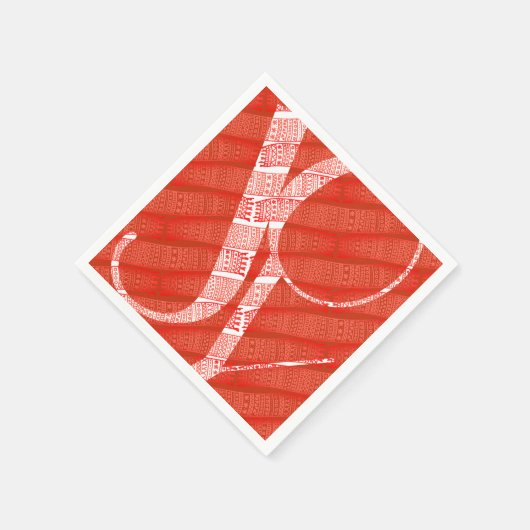 Einfache moderne Red Pattern Weihnachtsfreude Serviette (Ecke)