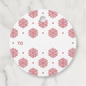 Einfache moderne Red Snowflake Frohe Weihnachten Geschenkanhänger (Rückseite)