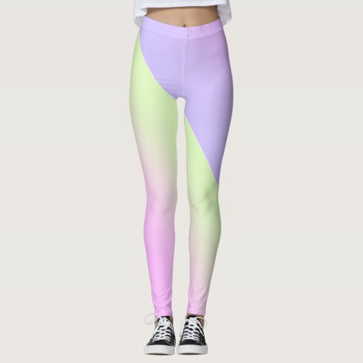 Einfache moderne Regenbogenfarben Wasserfarbe Leggings (Vorderseite)