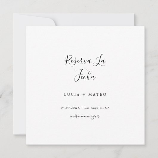 Einfache moderne Reserva La Fecha | Spanisch Schwa Save The Date (Vorderseite)