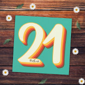 Einfache moderne Retro Groovy 21. Geburtstag Einladung