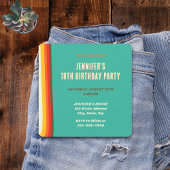 Einfache moderne Retro Groovy Achtzehn 18. Geburts Einladung