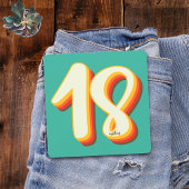 Einfache moderne Retro Groovy Achtzehn 18. Geburts Einladung