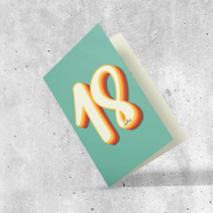 Einfache moderne Retro Groovy Achtzehn 18. Geburts Karte