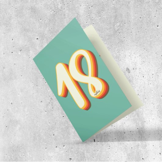 Einfache moderne Retro Groovy Achtzehn 18. Geburts Karte