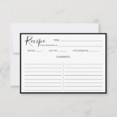 Einfache moderne Rezept-Karte (Vorderseite)