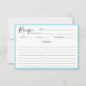Einfache moderne Rezept Karte (Vorderseite)