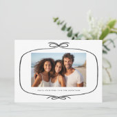 Einfache moderne Ribbon-Foto Weihnachten (Stehend Vorderseite)