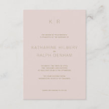 Einfache, moderne rosa Beige Einladung zur Hochzei