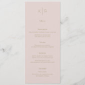 Einfache moderne rosa Beige-Menü-Karte Menükarte (Vorderseite)