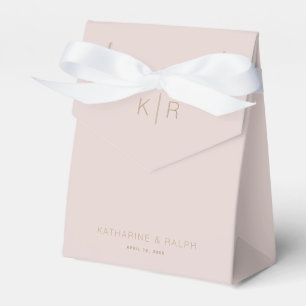 Einfache, moderne rosa Beige Monogram Wedding Geschenkschachtel