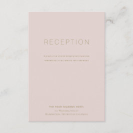 Einfache, moderne, rosa Beige-Rezeption Einladung