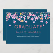 Einfache, moderne rosa Blossom Blumenstudium Party Einladung (Vorne/Hinten)