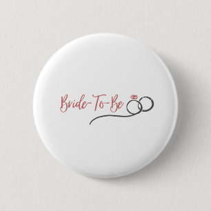 Einfache moderne rosa Braut als Chic Bridesmaid Button