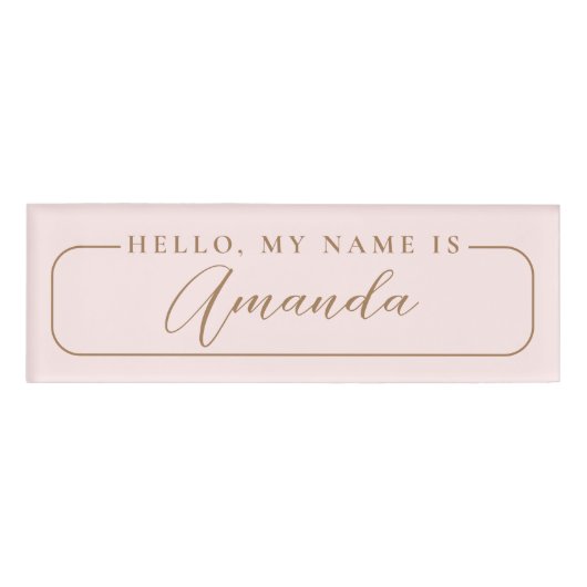 Einfache, moderne, rosa elegante Hochzeitslehne Namenschild (Vorderseite)