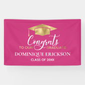 Einfache moderne Rosa Gold Abschluss Banner (Horizontal)