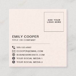 Einfache, moderne Rosa-Gold-Schachbrett-Checkerboa Quadratische Visitenkarte