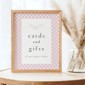 Einfache moderne, rosa Karierte Babydusche Poster