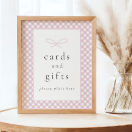 Einfache moderne, rosa Karierte Babydusche Poster