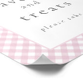 Einfache moderne, rosa Karierte Babydusche Poster (Ecke)