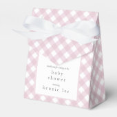 Einfache moderne, rosa Karierte Bow Baby Dusche Geschenkschachtel (Vorderseite)