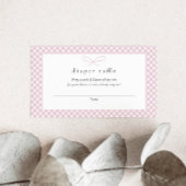 Einfache, moderne, rosa, Karierte Bow-Diaper-Raffe Begleitkarte
