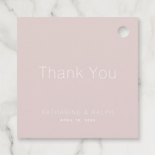 Einfache moderne rosa Monogramm Hochzeit Vielen Da Geschenkanhänger (Rückseite)