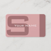 Einfache, moderne rosa Monogramm Visitenkarte (Vorderseite)