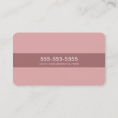 Einfache, moderne rosa Monogramm Visitenkarte (Rückseite)