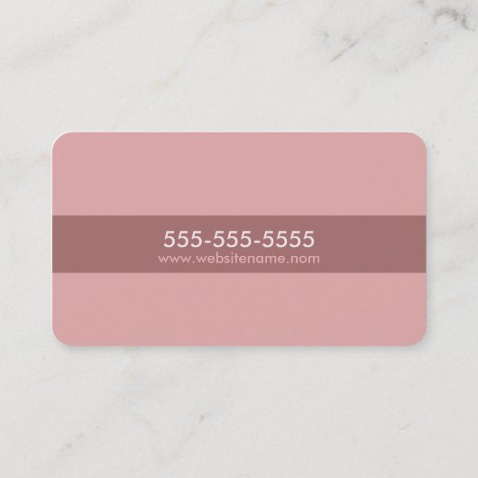 Einfache, moderne rosa Monogramm Visitenkarte (Rückseite)