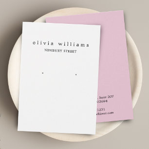 Einfache moderne rosa Ohrring-Anzeige Karte