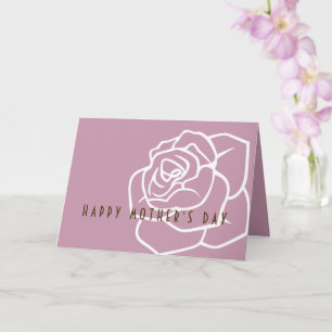 Einfache moderne rosa Rosen-Muttertags-Karte Karte