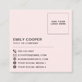 Einfache, moderne Rosa-Schachbrett-Checkbox-Logo Quadratische Visitenkarte